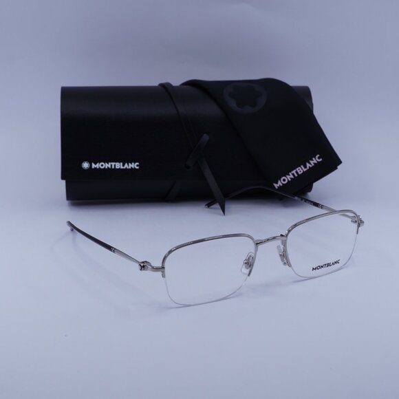 Montblanc MB0131O 001 Rectangle Eyeglasses 52mm – Silver/Black - Picture 6 of 10